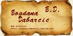 Bogdana Dabarčić vizit kartica